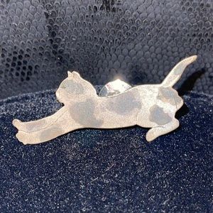 Vintage‎ Silver, Silvertone Cat, Kitty Pin
